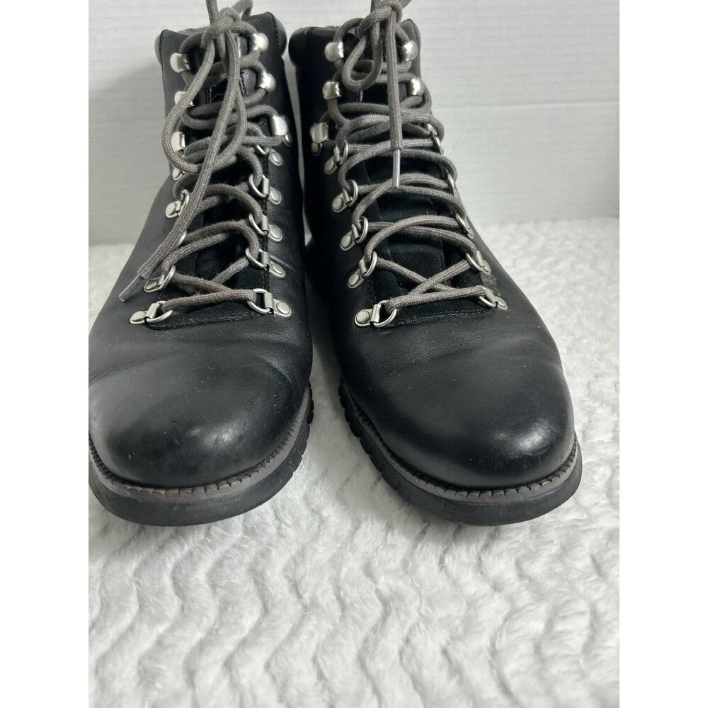 Cole Haan Boots Mens Size 12 Black ZEROGRAND‎ Leather Lace Up Combat Ankle Hiker